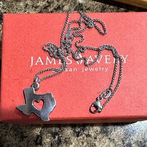 James Avery Silver Heart Texas Necklace